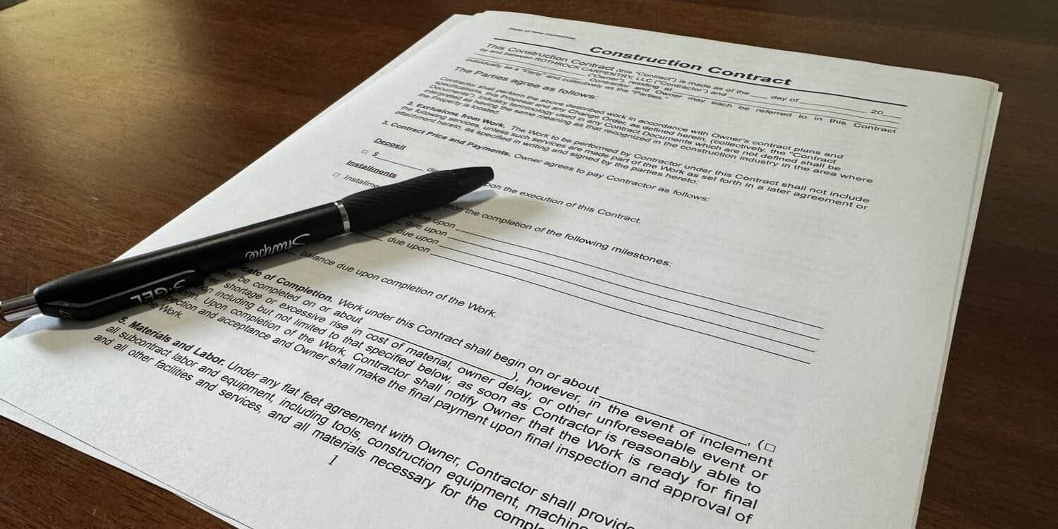 Contract for a home remodel in Portsmouth, NH