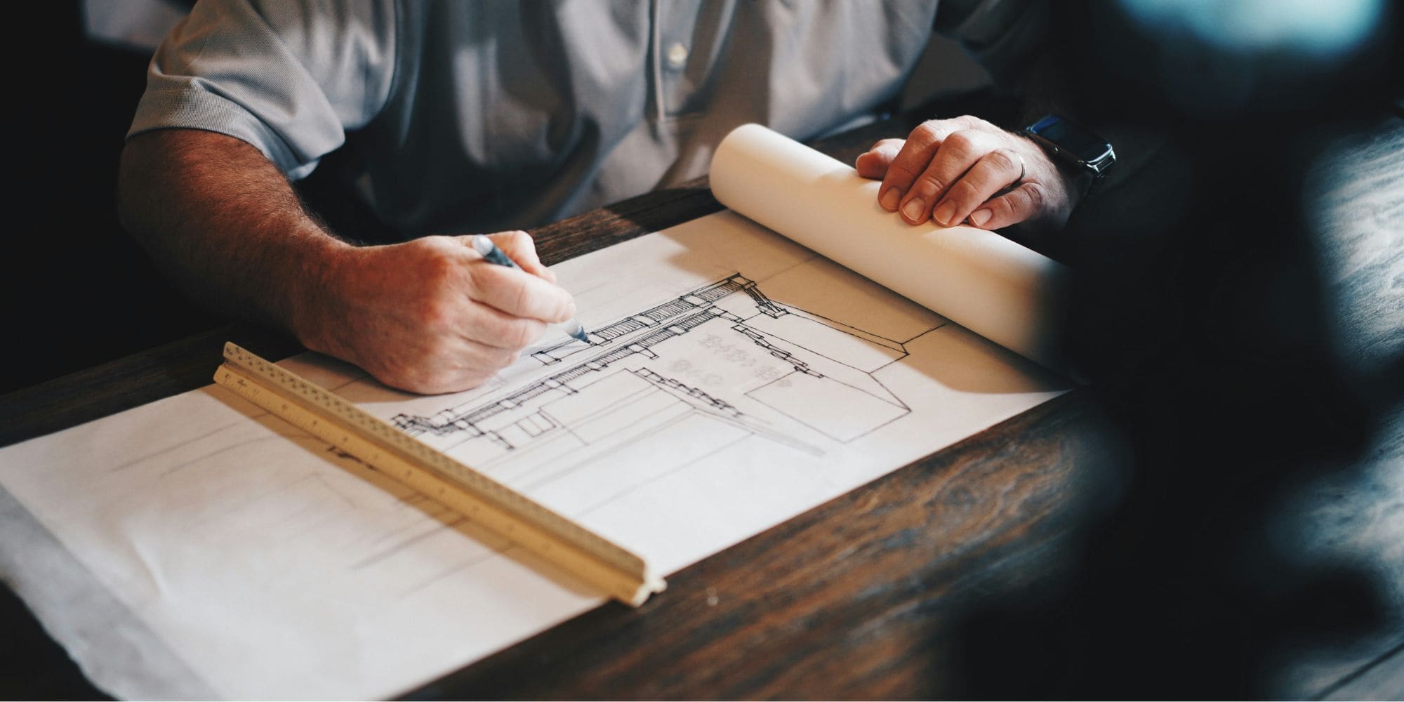 Design-build contractor in Portsmouth, NH creating drawings for a home remodel